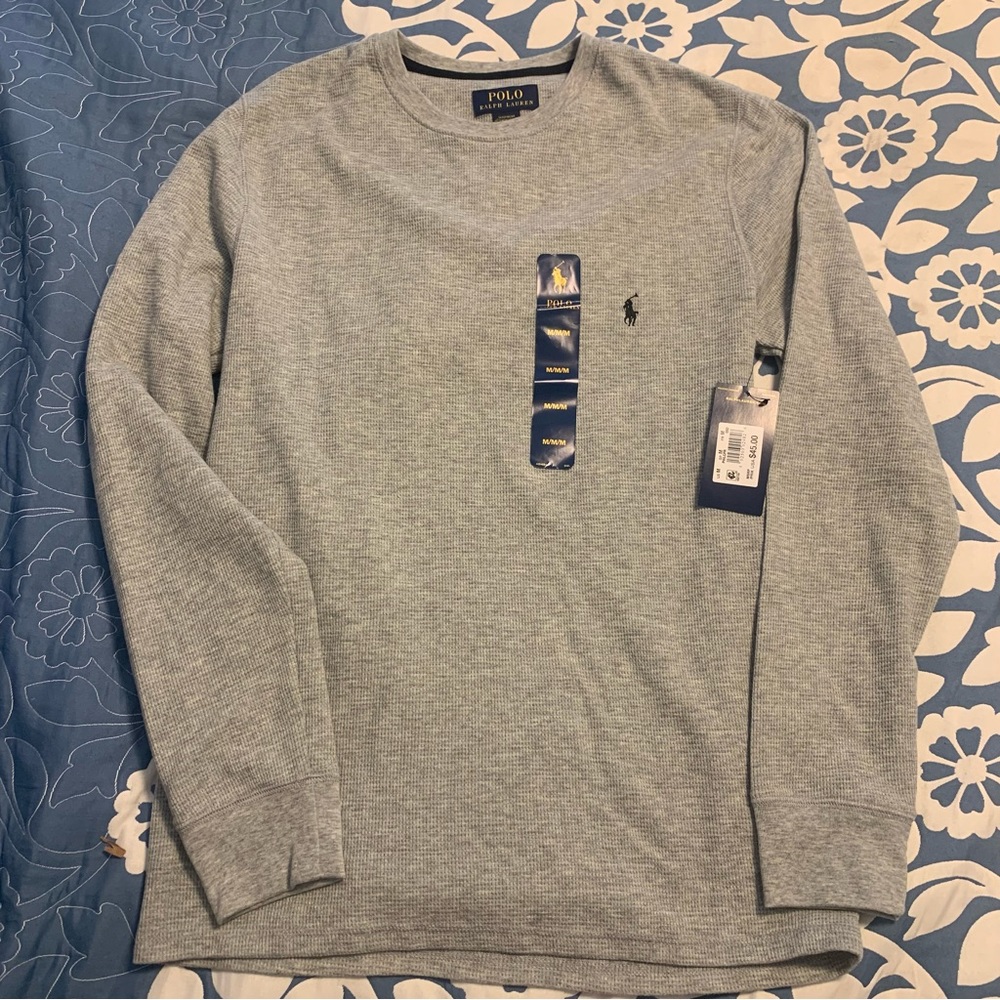 NWT grey Polo long sleeve shirt